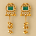 Mint Green Stone Long Drop Earrings