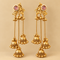 Long Gold-Tone Jhumka Earrings