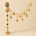 Pearl & Stone Long Drop Earrings with Ear chain
