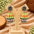 Green & Orange Dome Jhumka Earrings