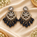 Black Stone Statement Earrings