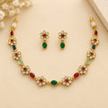 Multicolor Stone Gold Tone Necklace Set