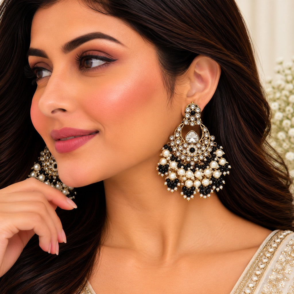 Black & Gold Statement Earrings